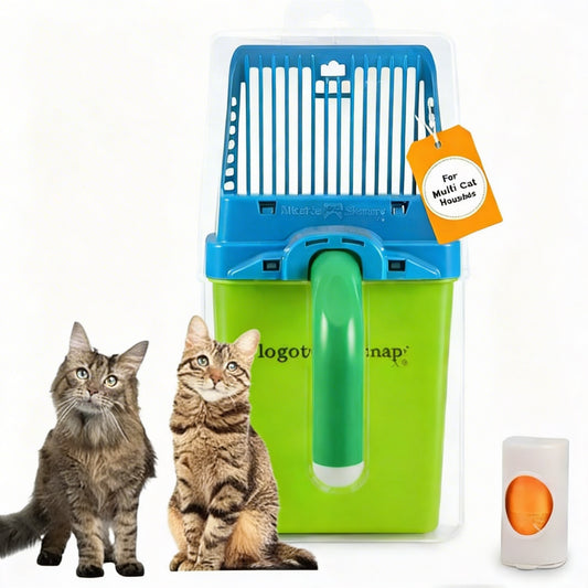 toysnap® Poop Ninja Cat Litter Scoop – No-Stick Heavy-Duty Shovel | Banish Litter Mess in One Swift Move for Sanity-Saving Cat Parents
